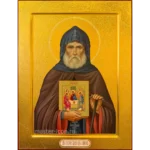 Икона Александра Свирского с чеканкой